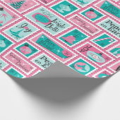 Atomic Cafe Midcentury Vakantiepostzegels, ook Cadeaupapier (Hoek)