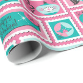 Atomic Cafe Midcentury Vakantiepostzegels, ook Cadeaupapier (Rol Hoek)