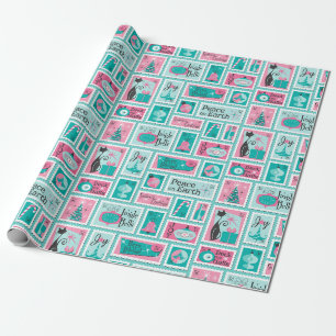 Atomic Cafe Mideeuw Holiday Stampen Cadeaupapier