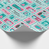 Atomic Cafe Mideeuw Holiday Stampen Cadeaupapier (Hoek)