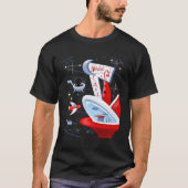 Atomic Cat Cafe Futuristische Spaceport Mid Centur T-shirt (Voorkant)