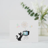 ATOMIC CAT- EN OUDE TV RETRO-BRIEFKAARTEN BRIEFKAART (Staand voorkant)