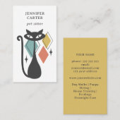 ATOMIC CAT MID CENTURY DIAMOND PET SITTER GEEL VISITEKAARTJE (Voorkant / Achterkant)