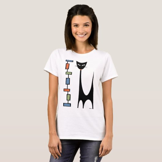 Atomic Cat with Mod Rectangles 1 T-shirt (Voorkant volledig)