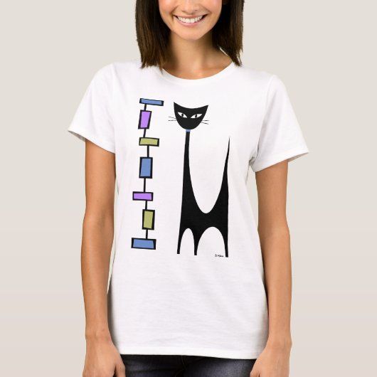 Atomic Cat with Mod Rectangles 2 T-shirt (Voorkant)
