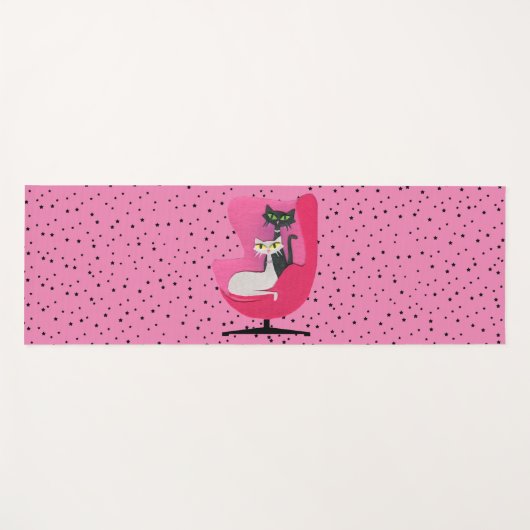 Atomic Cats Diamond Collars Roze Stoel Zwarte Ster Yogamat (Voorkant (horizontaal))