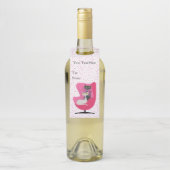 Atomic Cats in Pink Chair Polka Dots on White Flessenhanger (Op fles)