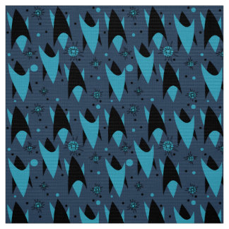 Atomic Chevrons - Blauw Stof