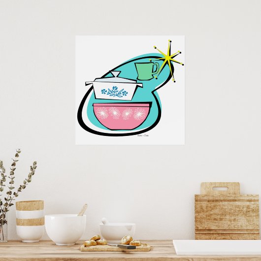 Atomic Cookware Design Poster (Keuken)