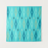 Atomic Diamonds Stars Turquoise uit 1950 Wandkleed (Voorkant)