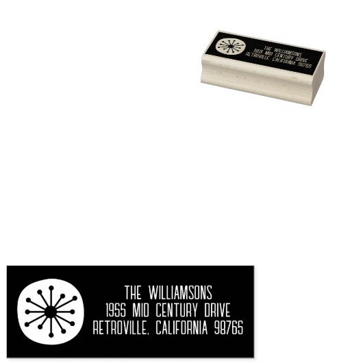 Atomic Dot Mid Century Modern Retro minimaal Rubberstempel (Gestempeld)