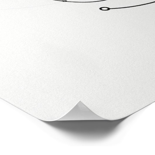 Atomic Electrons Chemistry Minimalistische lijnkun Poster (Hoek)