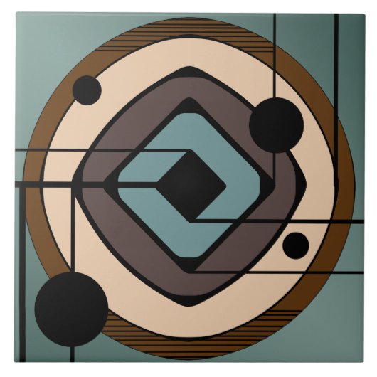 Atomic Era Abstract Art 'Onderzetter' Tegeltje (Voorkant)