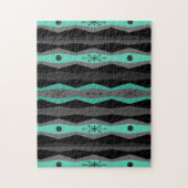 Atomic Era Abstract Columns Black Turquoise Legpuzzel (Verticaal)