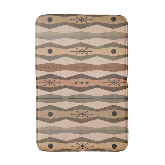 Atomic Era Abstract Columns Brown Badmat (Voorkant Verticaal)