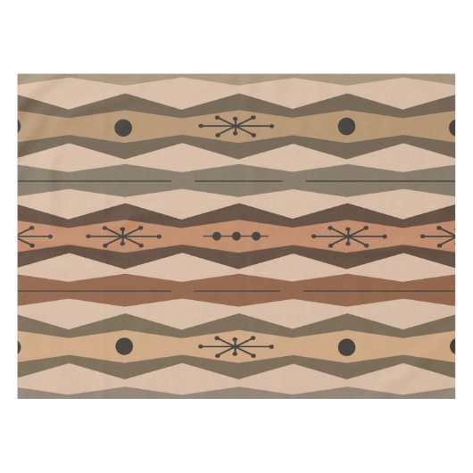 Atomic Era Abstract Columns Brown Tafelkleed (Voorkant (Horizontaal))