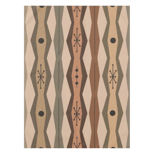 Atomic Era Abstract Columns Brown Tafelkleed (Voorkant)