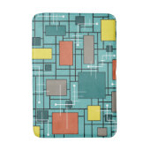 Atomic Era Abstracte lijnen Boxes Turquoise Badmat (Voorkant Verticaal)