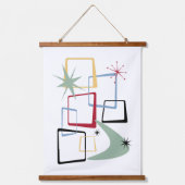 Atomic Era Abstracte Pleinen Midden-Eeuw Hangend Wandkleed (Voorkant)