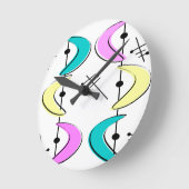 Atomic Era Boomerang Abstracts Ronde Klok (Hoek)