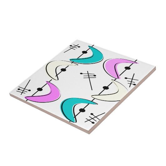 Atomic Era Boomerang Abstracts Tegeltje (Zijkant)