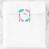 Atomic Era Boomerang Abstracts Vierkante Sticker (Tas)