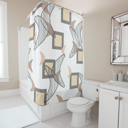 Atomic Era Boomerangs Douchegordijn (In situ)