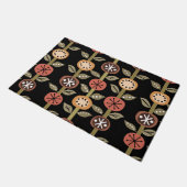 Atomic Era Flowers Art Black Colorful Deurmat (Schuin)