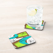 Atomic Era Geïnspireerd Boemerang-ontwerp Bier Onderzetter (Rechterzijde)