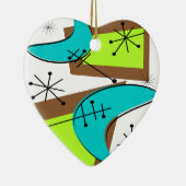 Atomic Era Geïnspireerd Boemerang-ontwerp Keramisch Ornament (Rechts)