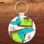 Atomic Era Geïnspireerd Boemerang-ontwerp Sleutelhanger (Voorkant)