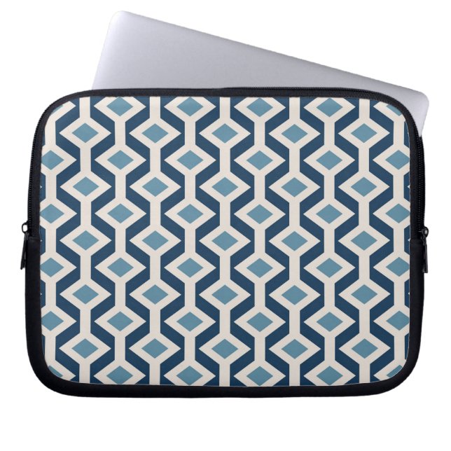 Atomic Era Geïnspireerd geometrisch patroon Laptop Sleeve (Voorkant)