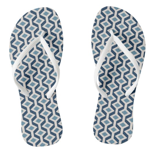Atomic Era Geïnspireerd geometrisch patroon Teenslippers (Voetbed)