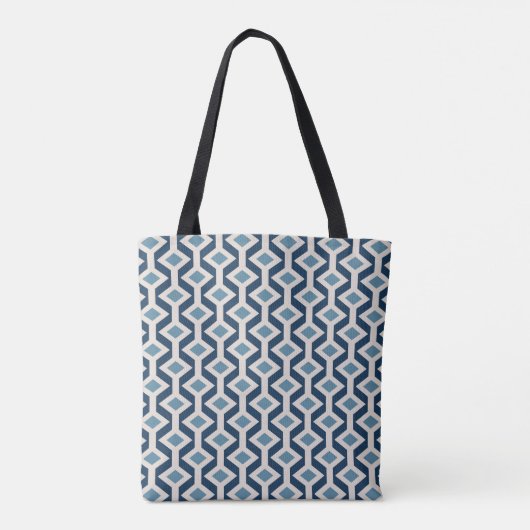 Atomic Era Geïnspireerd geometrisch patroon Tote Bag (Achterkant)