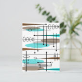 Atomic Era Geïnspireerd middenklasseontwerp 13 Briefkaart (Staand voorkant)