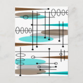 Atomic Era Geïnspireerd middenklasseontwerp 13 Briefkaart (Voorkant)