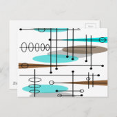 Atomic Era Geïnspireerd middenklasseontwerp 13 Briefkaart (Voorkant / Achterkant)