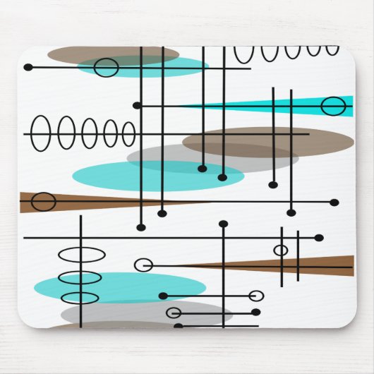 Atomic Era Geïnspireerd middenklasseontwerp 13 Muismat (Voorkant)