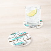 Atomic Era Geïnspireerd middenklasseontwerp 13 Zandsteen Onderzetter (Zijkant)