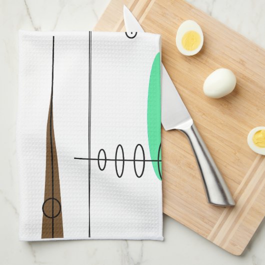 Atomic Era Geïnspireerd middenklasseontwerp 14 Theedoek (Quarter Fold)