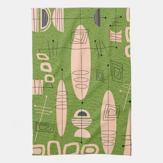 Atomic Era Geïnspireerd Placemat #1B Theedoek (Verticaal)