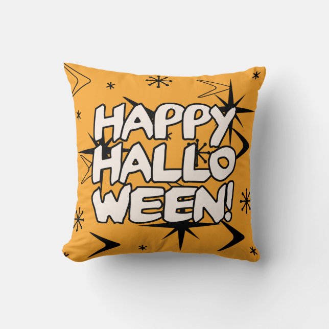 Atomic Era Happy Halloween Kussen (Voorkant)