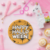 Atomic Era Happy Halloween Papieren Bordje (Feest)