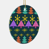 Atomic Era kerstbomen Kitsch Dark Keramisch Ornament (Rechts)