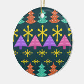 Atomic Era kerstbomen Kitsch Dark Keramisch Ornament (Links)