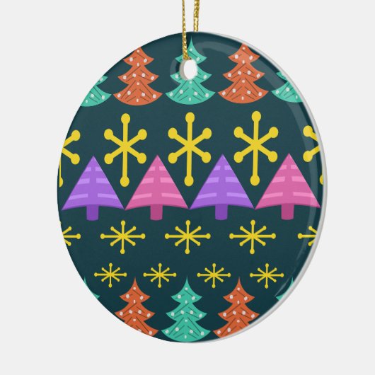 Atomic Era kerstbomen Kitsch Dark Keramisch Ornament (Links)