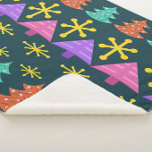 Atomic Era kerstbomen Kitsch Dark Sherpa Deken (3/4)