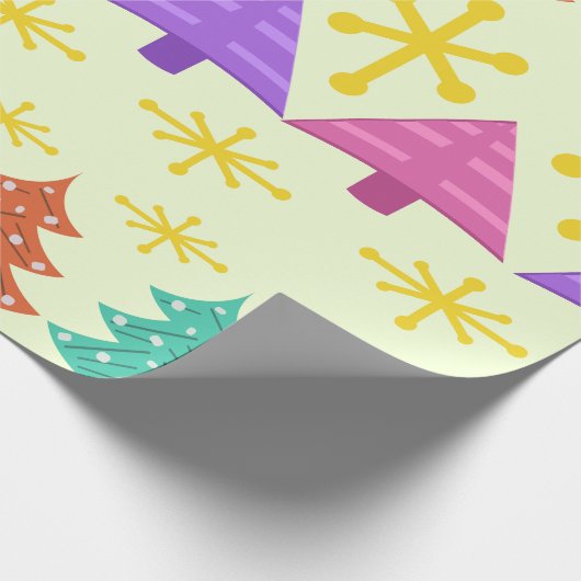 Atomic Era kerstbomen Kitsch Light Cadeaupapier (Hoek)