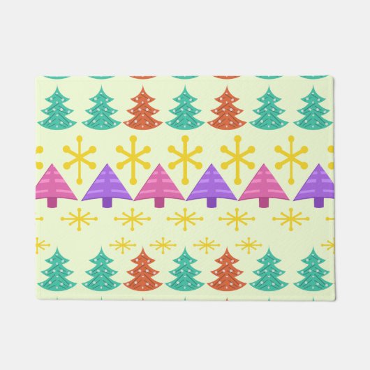 Atomic Era kerstbomen Kitsch Light Deurmat (Voorkant)