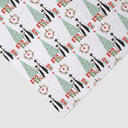 Atomic Era MCM Cool Cat Kerstboom Tissuepapier (Detail)